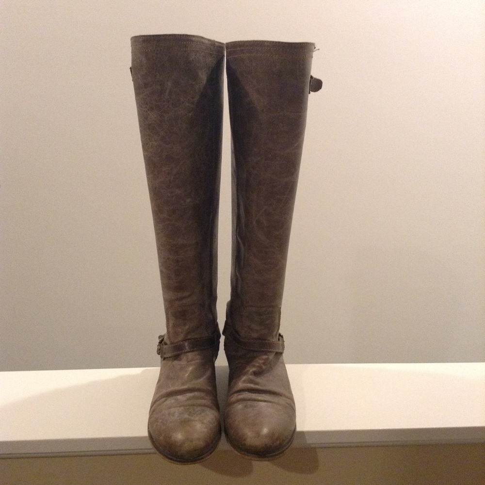 Steve Madden Rovvee Light Brown Leather Tall Boots - Picture 2 of 6
